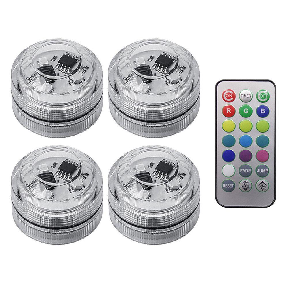 Wireless Adhesive LED Car Interior Ambient Light Remote Control Decoration Auto Battery Atmosphere Lamp Foot Colorful Roof with Q4V6